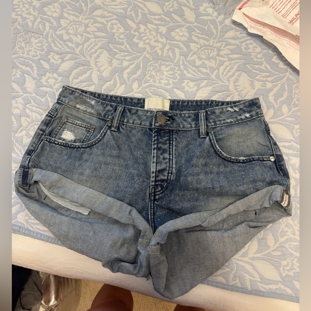 One Teaspoon Dark Blue Denim Shorts